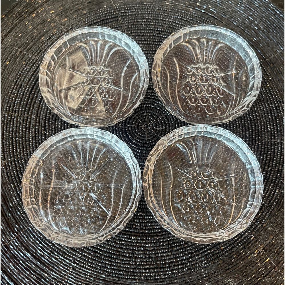 Pineapple 🍍 Clear Glass Coasters Ideal for Small Glasses or Candles!